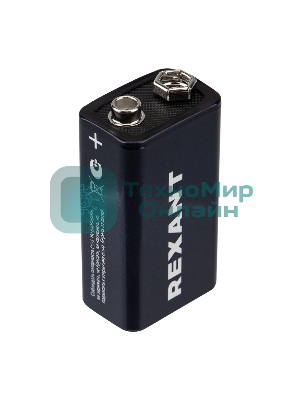 Батарейка алкалиновая Rexant 6LR61 Крона 9В блистер 1 шт.