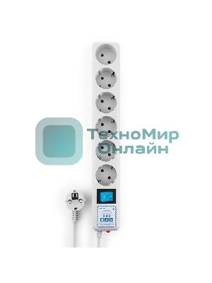 Фильтр-удлинитель PowerCube PRO (SPL(5+1)-16B-P-5М) 5.0 м, LC контур - подавление В/Ч помех, 16А/3,5 кВт