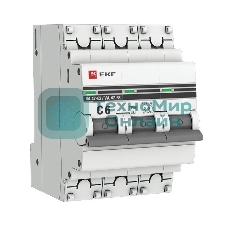 Выключатель автоматический EKF mcb4763-3-06C-pro 3P 6А (C) 4,5kA ВА 47-63 EKF PROxima