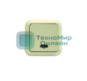 Выключатель 1-кл. Makel ОП 10А IP20 с подсветкой крем.