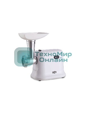 Мясорубка электрическая OLTO HM-080 белый, 1800 Вт, 1.5 кг/мин, реверс, защита от перегрузки, насадки - 4
