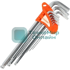 Набор ключей PATRIOT SKH-9EL, шестигранные с шаром, экстра длинные, 1,5-10мм, CRV, 9 шт