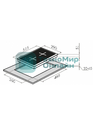 Газовая варочная панель Maunfeld EGHG.32.2CW/G, 2 конфорки, закаленное стекло, белый
