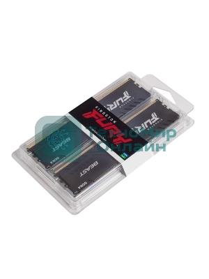 Оперативная память Kingston Fury Beast, DDR4, 32GB (2x16GB), 3600MHz, CL18, DIMM, с радиатором, черный