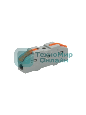 Клемма Rexant СМК 222-421 проходная 1 полюс (0,08-4 мм²), серый (5 шт./уп.)