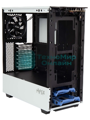 Компьютерный корпус Hiper PW81 белый без БП ATX 3x120мм 2xUSB2.0 2xUSB3.0 audio bott PSU