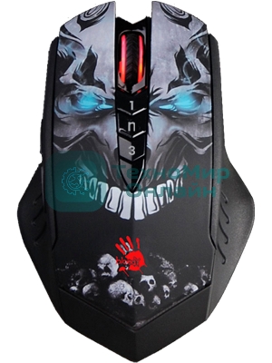 Мышь беспроводная A4Tech Bloody R80 Plus Skull черный, 5000 dpi, радиоканал, USB, кнопки - 8