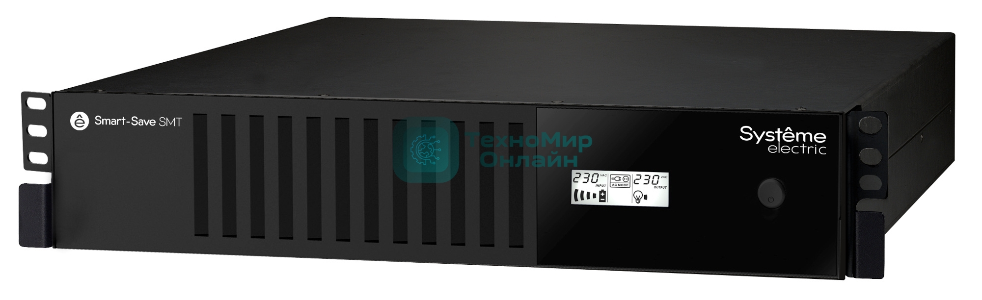 Источник бесперебойного питания Smart-Save SMT Systeme Electric 1000 ВА, монтаж в стойку 2U, 230 В, 6 розеток IEC C13, SmartSlot, AVR, LCD, USB HID