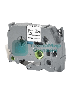 Кассета с лентой S'OK by Sakura Printing TZES241 для Brother, черный на белом, 18мм/8м, наклейка