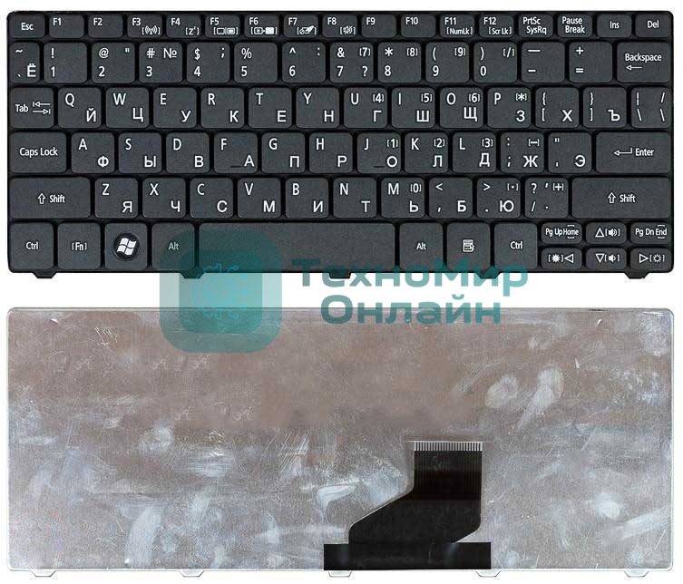 Клавиатура для ноутбука Acer Aspire One 521 532H AO532H D255 D260 D270 NAV50 PAV80 черная