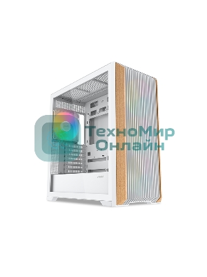 Компьютерный корпус без блока питания SAMA Z60 белый, Midi-Tower, TG, 4x140мм ARGb, 2xUSB 3.0 + 1xUSB 3.1 Type-C, E-ATX, ATX, mATX, mITX белый