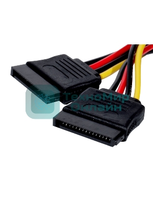 Кабель питания 2xSATA (от разъема Molex (IDE) блока питания), 15 см ExeGate
