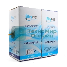 Кабель SkyNet Premium FTPнг-LSZH 4x2x0,51, низкое дымовыделение, нулевое содержание галогенов, медный, FLUKE TEST, кат.5e, однож., 305 м, box, оранжевый
