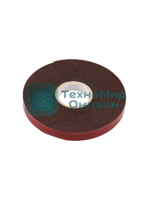 Двухсторонний скотч Rexant, серый, на HBA акриловой основе, 9 мм, ролик 5 м