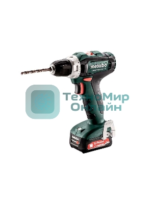 Дрель-шуруповерт Metabo PowerMaxx BS 12 6010365000, 12 В, 2 Ач, 40 Нм, щеточный