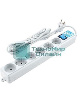 Фильтр-удлинитель PowerCube PRO (SPL(5+1)-16B-P-5М) 5.0 м, LC контур - подавление В/Ч помех, 16А/3,5 кВт