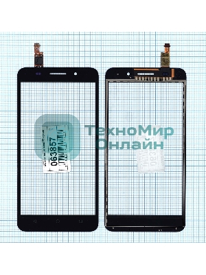 Сенсорное стекло (тачскрин) для Huawei Honor 4X, черное