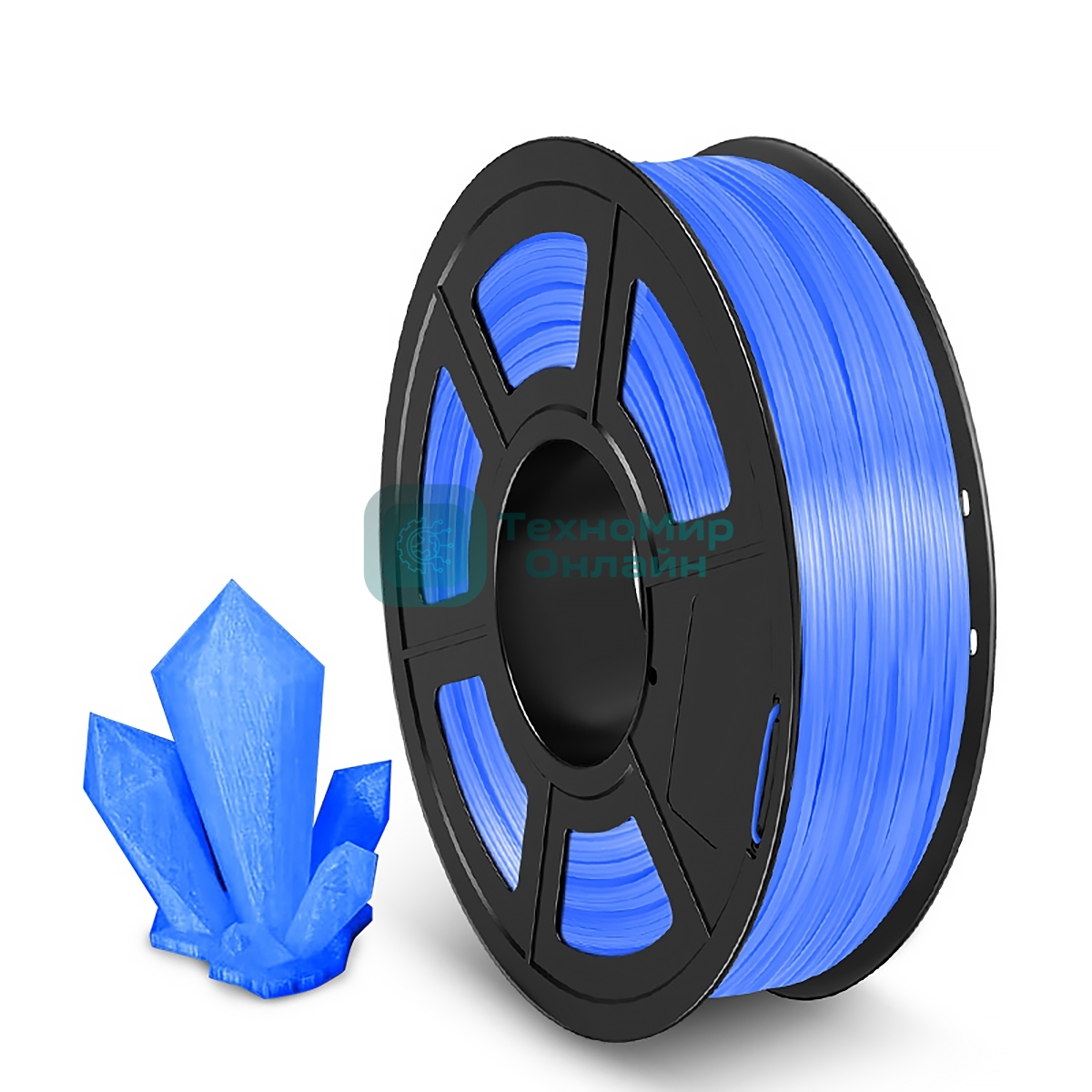 Филамент NVPRINT TPU Trans. Blue для 3D печати диаметр 1.75мм длина 165 метров масса 0,5 кг