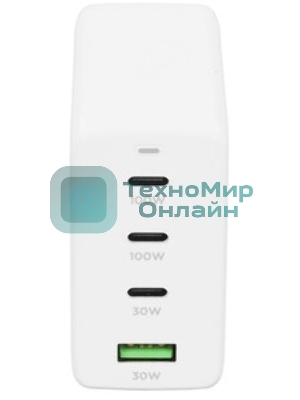 Зарядное устройство Cablexpert MP3A-PC-66 100Вт GaN, 5A, QC5.0/PD, 3xType-C, 1xUSB, белый, коробка