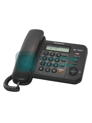 Телефон проводной Panasonic KX-TS2358RUB черный АОН,Caller ID,ЖКД,блокировка набора,выключение микрофона,кнопка 