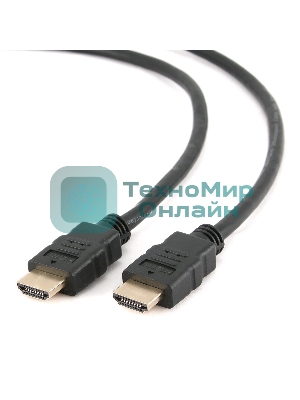 Кабель Cablexpert HDMI CC-HDMI4-7.5M, 19M/19M, v2.0, медь, позол.разъемы, экран, 7.5м, черный, пакет