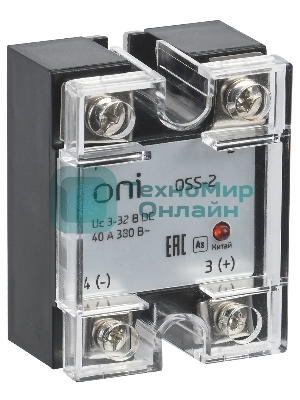 Реле твердотельное OSS-2 40А 380В AC 3-32В DC ONI OSS-2-3-40-B