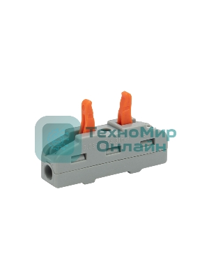 Клемма Rexant СМК 222-421 проходная 1 полюс (0,08-4 мм²), серый (5 шт./уп.)