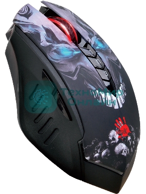 Мышь беспроводная A4Tech Bloody R80 Plus Skull черный, 5000 dpi, радиоканал, USB, кнопки - 8