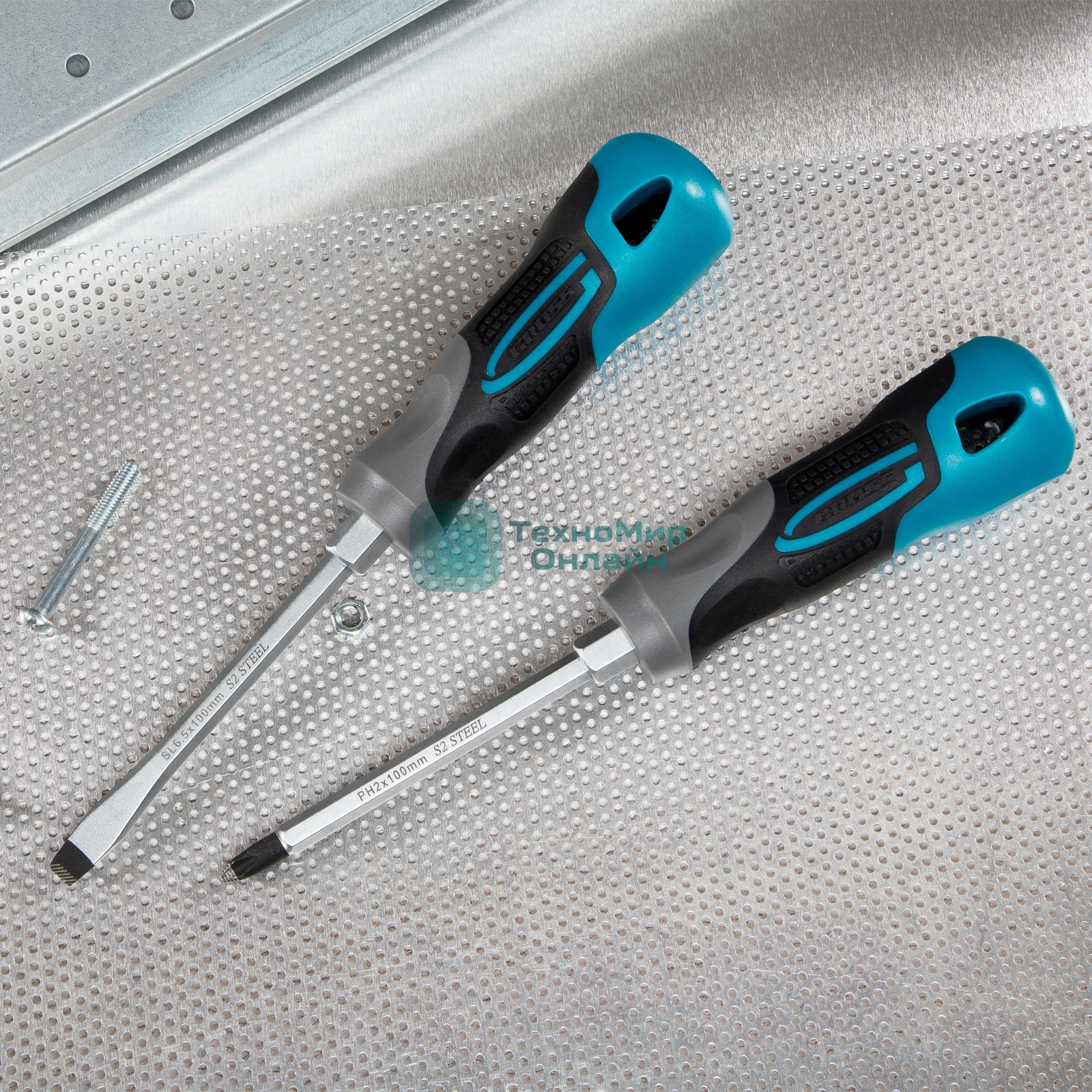 Набор отверток комбинированный Gross 2 шт., S2, трехкомпонентная рукоятка