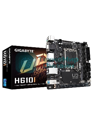 Материнская плата Gigabyte H610I, LGA 1700, Intel H610, 2xDDR5, 4xSATA, 1xM.2, 1xPCIe 4.0 x16, 1xHDMI, 1xVGA, 2xDP, 1x 1Gb LAN, 2xUSB-A 3.2 Gen 1, 4xUSB-A 2.0, 3x 3.5 мм, 7.1, Mini-ITX