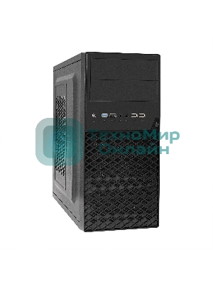 Компьютерный корпус ExeGate EX284031RUS Minitower BA-203U Black, mATX, (AA500, 80мм), 2хUSB+1хUSB 3.0, Audio