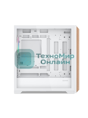 Компьютерный корпус без блока питания SAMA Z60 белый, Midi-Tower, TG, 4x140мм ARGb, 2xUSB 3.0 + 1xUSB 3.1 Type-C, E-ATX, ATX, mATX, mITX белый