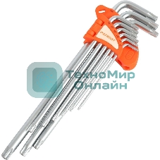 Набор ключей PATRIOT SKТ-9EL, TORX, экстра длинные, T10-T50, CRV, 9 шт