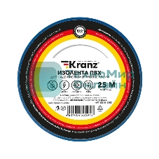 Изолента ПВХ Kranz 0.13х19 мм, 25 м, синяя (5 шт./уп.)