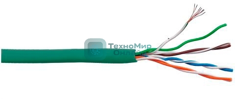 Кабель информационный Lanmaster LAN-5EUTP-PT-LSZH-GN кат.5е U/UTP не экранированный 4X2X24AWG LSZH внутренний 305м зеленый