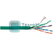 Кабель информационный Lanmaster LAN-5EUTP-PT-LSZH-GN кат.5е U/UTP не экранированный 4X2X24AWG LSZH внутренний 305м зеленый