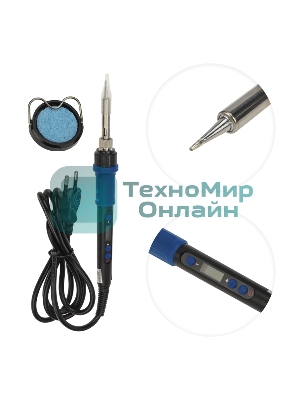 Паяльник цифровой, с керам. нагревателем, Rexant 12-0620 65Вт, 220В, темп. 200-500 °C