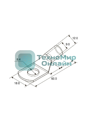 Наконечник медный луженый Rexant ТМЛ-Р 16–6 (16 мм² - Ø6 мм) (в упак. 5 шт.)