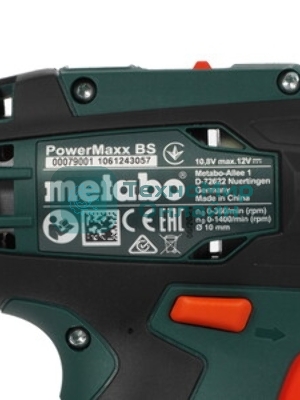 Дрель-шуруповерт Metabo PowerMaxx BS, 12 В, 2 Ач, 34 Нм, щеточный