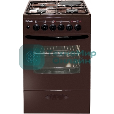 Плита Комбинированная Лысьва ЭГ 1/3г01 МС-2у коричневый (стеклянная крышка)