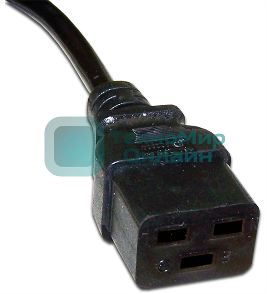 Шнур питания Lanmaster C19-C20, 3х1.5, 220В, 16А, черный, 2 метра