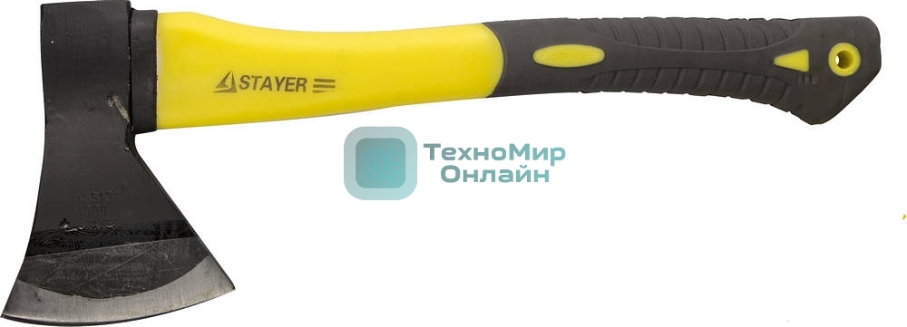 Топор STAYER кованый с двухкомпонентной стеклопластиковой рукояткой, 0,6кг [2062-06]
