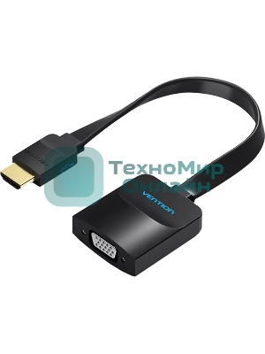 Мультимедиа конвертер Vention HDMI > VGA + аудио, гибкий, плоский