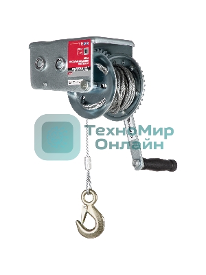 Лебедка шестеренчатая Matrix тяга - 0,8 т, 9 м, тросовая