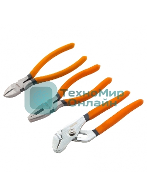 Набор губцевого инструмента Sparta из 3-х предметов №2 (плоскогубцы, бокорезы, клещи перестав.)