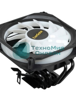 Кулер для процессора ExeGate Dark Magic EE400XL-PWM.RGb черный, 120 мм, алюминий, 2000 об/мин, 24 дБ, 4 pin, 125 Вт, 67 мм