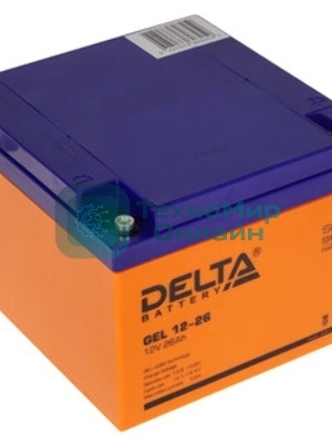 Аккумуляторная батарея Delta GEL 12-26 напряжение 12В, емкость 26А·ч (174х166х125мм)
