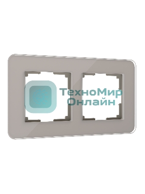 Рамка на 2 поста Elite (дымчатый, стекло) W0022417