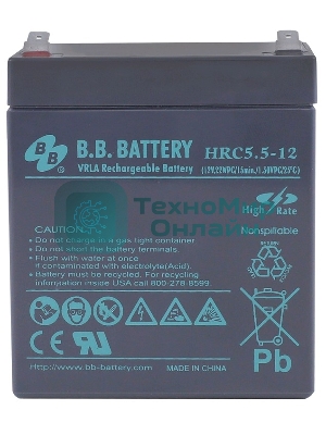 Батарея для ИБП B.B. Battery HRC 5.5-12 (12V 5Ah)