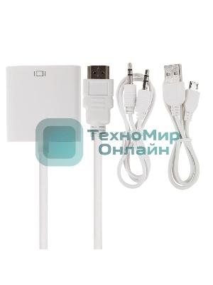 Переходник Rexant шт. HDMI - гн. VGA (провод) + 3. 5 мм Аудио с питанием